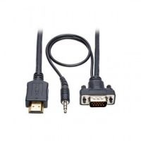 Tripp Lite HDMI to VGA + Audio Active Converter Cable, HDMI to Low-Profile HD15 + 3.5 mm (M/M), 1920 x 1200/1080p 60 Hz, 4.57 m