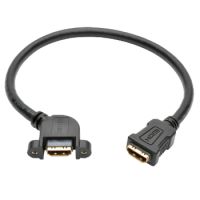 Tripp Lite High-Speed HDMI Cable with Ethernet, Digital Video with Audio (F/F), Panel Mount, 0.31 m (1-ft.)