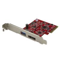 StarTech 2-Port USB 3.1 (10Gbps) and eSATA PCIe Card - 1x USB-A and 1x eSATA