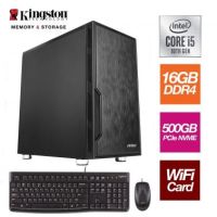 TARGET Intel i5-10400 6 Core 12 Threads 2.90GHz (4.30GHz Boost) CPU, 16GB Kingston DDR4 RAM, 500GB Kingston NVMe M.2, Antec VSK Chassis, Wi-Fi 6 + Bluetooth, FREE Keyboard & Mouse - Pre-Built PC