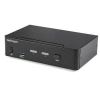 StarTech 2 Port DisplayPort KVM Switch - 4K 60Hz - Single Display - Dual Port UHD DP 1.2 USB KVM Switch with Integrated USB 3.0 Hub & Audio - Dell HP Apple Lenovo - Compliant