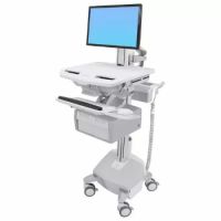 Cart with LCD Pivot, LiFe Powered, 2 Tall Drawers - WagenLCD-Display/Tas