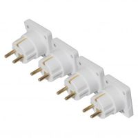 Maplin UK to European Travel Adapter - White, Pack of 4