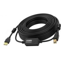 Vision TC 15MUSB+/BL/2 USB cable 15 m USB 2.0 USB A USB B Black