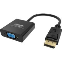 Vision TC-DPVGA/BL video cable adapter DisplayPort VGA (D-Sub) Black