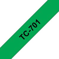 Brother TC-701 DirectLabel black on green 12mm x 7,7m for Brother P-Touch TC 9-12mm