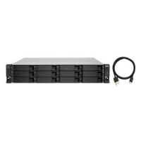 QNAP TL-R1200C-RP storage drive enclosure 2.5/3.5" HDD/SSD enclosure Black, Grey