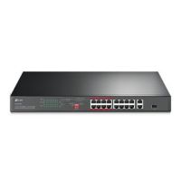 TP-LINK 16-Port 10/100 Mbps + 2-Port Gigabit Rackmount PoE Switch with 16-Port PoE+