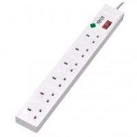 Tripp Lite 6-Outlet Surge Protector - British BS1363A Outlets, 220-250V AC, 13A, 1.8 m Cord, BS1363A Plug, White