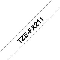 Brother TZE-FX211 DirectLabel black on white Laminat 6mm x 8m for Brother P-Touch TZ 3.5-18mm/6-12mm/6-18mm/6-24mm/6-36mm