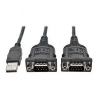 Tripp Lite 1.83 m 2-Port USB to DB9 Serial FTDI Adapter Cable with COM Retention (M/M)