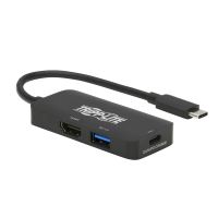 Tripp Lite U444-06N-H4UBC2 USB-C Multiport Adapter - HDMI 4K 60 Hz, 4:4:4, HDR, USB 3.x (5Gbps) Hub Ports, 100W PD Charging, Black