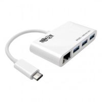 Tripp Lite 3-Port USB 3.1 Gen 1 Portable Hub, USB-C to (x3) USB-A, with Gigabit Ethernet Port