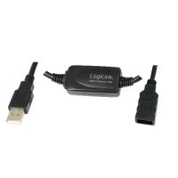 LogiLink 10m USB - USB 2.0 M/F USB cable USB A Black