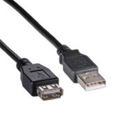 Cablenet 1m USB 2.0 Type A Male - Type A Female Black PVC Extension Cable