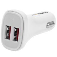 StarTech Dual-Port USB Car Charger - 24W/4.8A - White