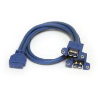 StarTech 2 Port Panel Mount USB 3.0 Cable - USB A to Motherboard Header Cable F/F