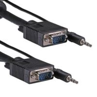 Cablenet 10m SVGA with Audio HD15 Male - Male + 3.5mm Stereo Black PVC Cable