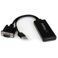 StarTech VGA to HDMI Adapter with USB Audio & Power �� Portable VGA to HDMI Converter �� 1080p