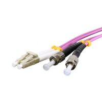 Cablenet 10m OM3 50/125 LC-ST Duplex Violet LSOH Fibre Patch Lead